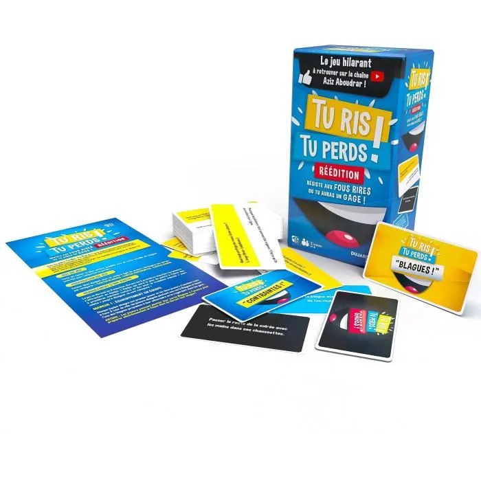 Dujardin Ríes Pierdes - Reedición - Juego de Mesa - DUJ3262190413115 - Compite en un duelo de chistes de mal gusto sin reírte 1