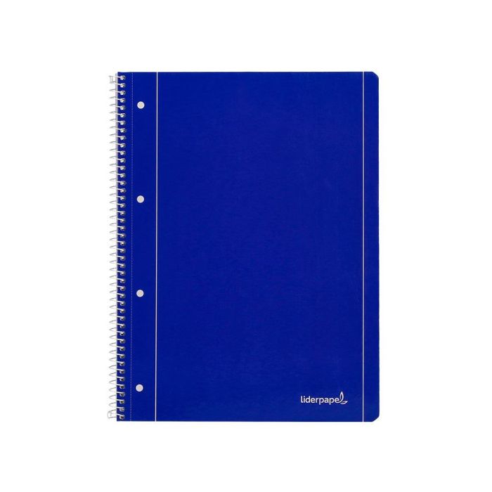 Cuaderno Espiral Liderpapel A4 Micro Serie Azul Tapa Blanda 80H 75 gr Cuadro 5 mm Con Margen 4 Taladros Azul 5 unidades 2