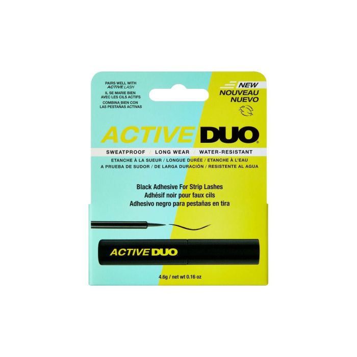 Ardell Active Lash Duo Adhesivo para Pestañas Postizas Negro, Larga Duración, Resistente al Agua, Doble Aplicador 1 unidad 1 Ardell Active Lash Duo Adhesivo para Pestañas Postizas Negro, Larga Duración, Resistente al Agua, Doble Aplicador 1 unidad 1