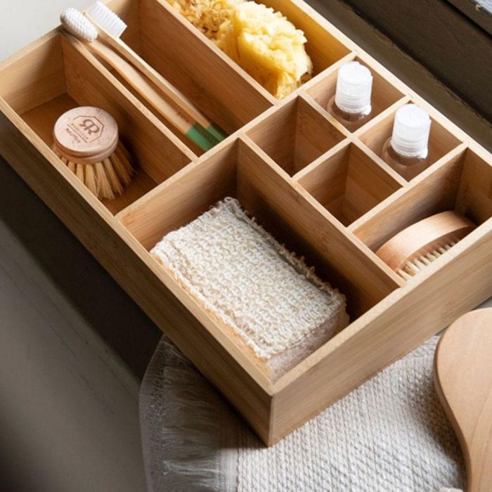 Andrea House Organizador de bambú ba73010, 33x21x9 cm, 9 compartimentos, organizador de baño 1