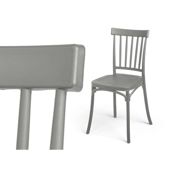 Silla Barras Gris Giftdecor 42x81x45cm Silla Barras Gris Giftdecor 42x81x45cm