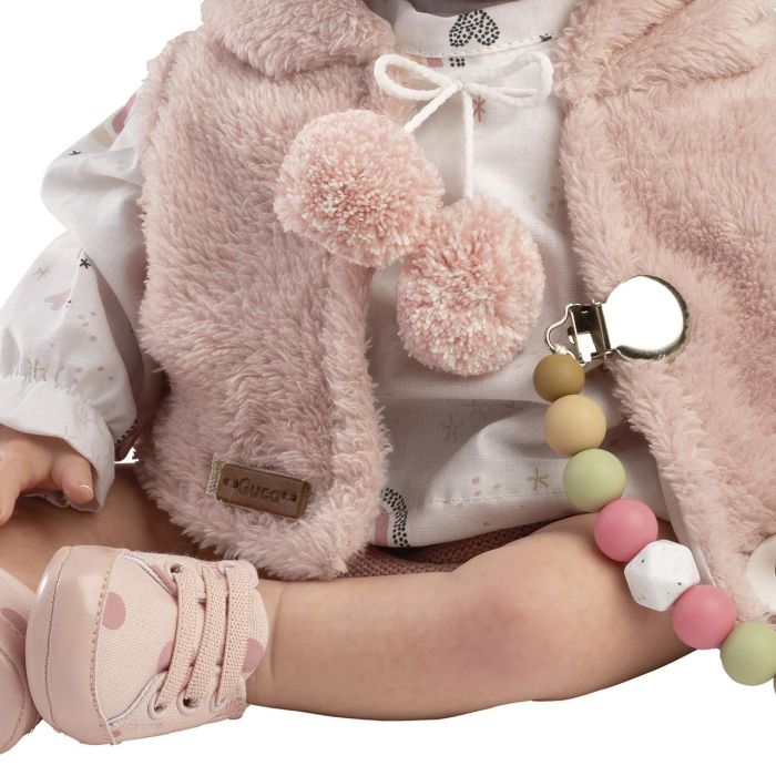 Muñecas Guca 10297 Muñeca Reborn Naiara con Pelo Natural 46 cm Cuerpo de Tela y Extremidades de Vinilo +3 años 4