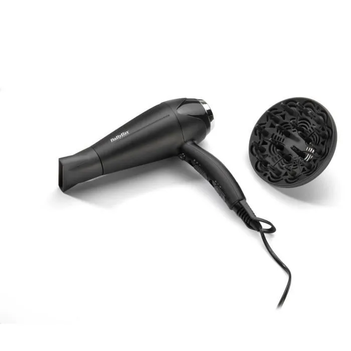 Babyliss Secador de Pelo D572DE Turbo Smooth 2200W con Control Iónico y Difusor para Cabello con Encrespamiento 4
