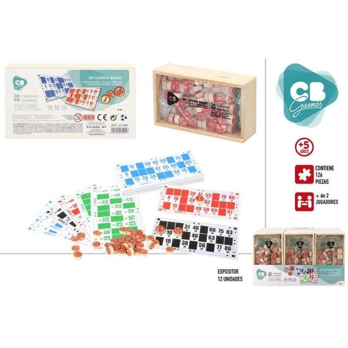 Juego bingo de madera con 36 cartones 2