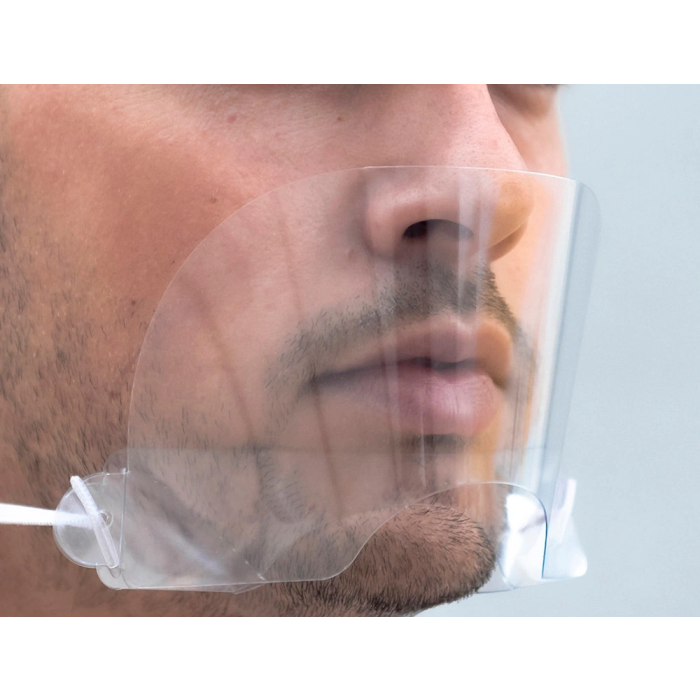 Blanca Pantalla Protectora Bucal Nasal Leiban con Protector para Barbilla PET 17x8,5 cm 2
