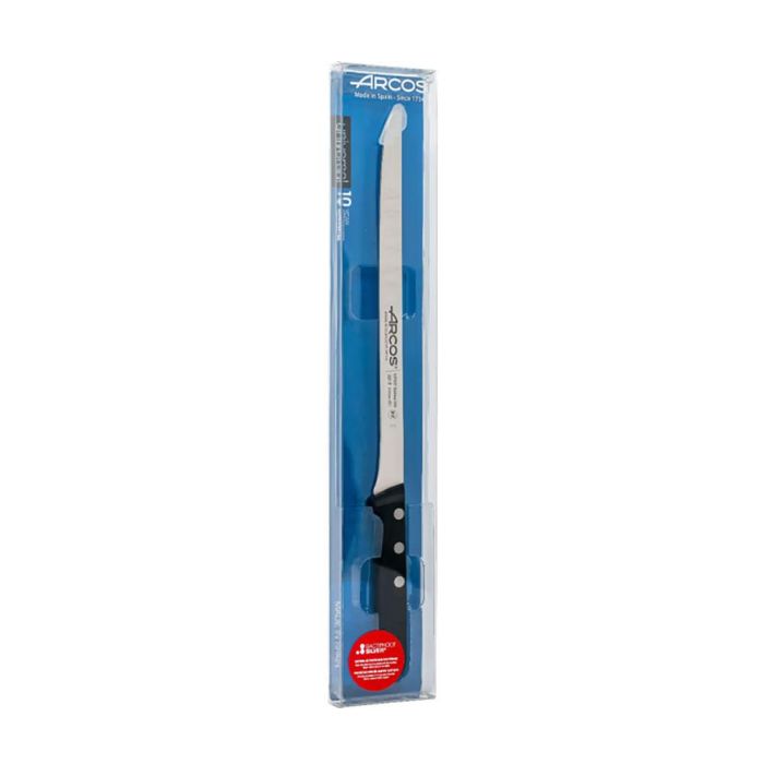 Arcos Cuchillo Jamonero Flexible con Alveolos 240 mm Serie Universal Acero Nitrum Mango Negro Bactiproof 2 Arcos Cuchillo Jamonero Flexible con Alveolos 240 mm Serie Universal Acero Nitrum Mango Negro Bactiproof 2