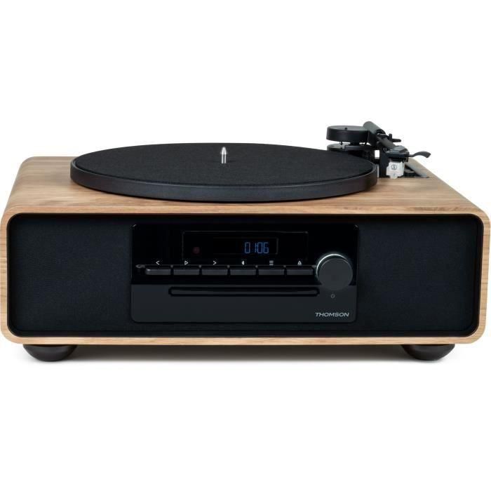 THOMSON THO1720570879525 Microcadena Bluetooth con Tocadiscos, Radio FM/CD/MP3/USB, 60W, Negro/Madera 1 THOMSON THO1720570879525 Microcadena Bluetooth con Tocadiscos, Radio FM/CD/MP3/USB, 60W, Negro/Madera 1