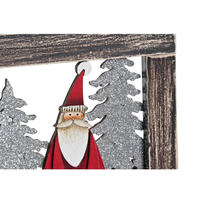 DKD Home Decor Decoración Pared Navidad Tradicional Cuadro Papa Noel Regalos Madera Cuerda Blanco Rojo 36x20x1.5 cm (2 Unidades) 2