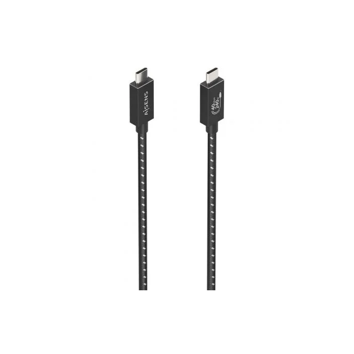AISENS - CABLE USB4 GEN3x2 ALUMINIO 40GBPS 8K@60HZ 5A 48V 240W E-MARK, TIPO USB-C/M-USB-C/M, NEGRO, 1.5M