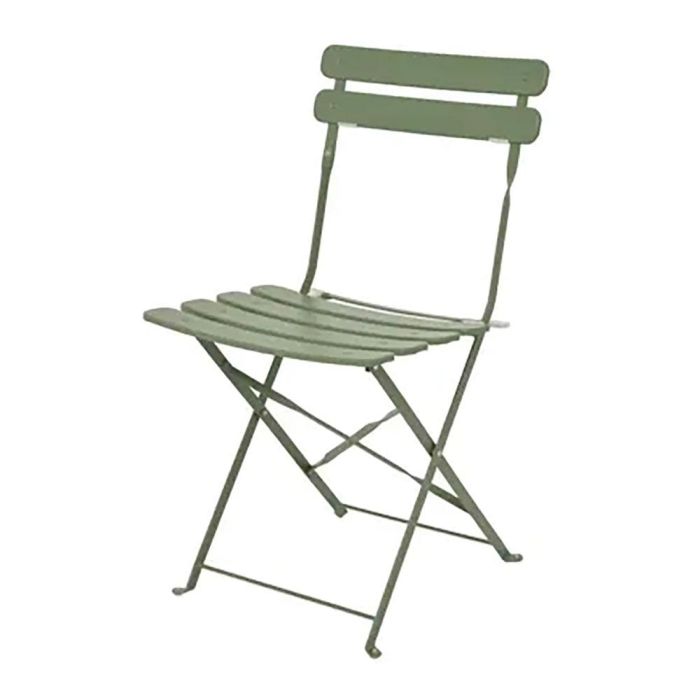 Set jardín mesa y 2 sillas plegables helsingborg de acero verde 2