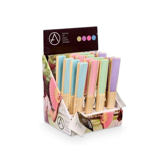 Abanico de bambú y papel Arte Regal - 21 cm, colores surtidos (24 Unidades) 2