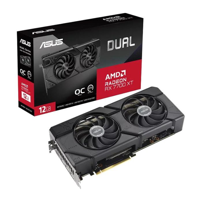 ASUS Tarjeta Gráfica Dual Radeon RX 7700 XT OC 12GB GDDR6 para Gaming y Edición 4