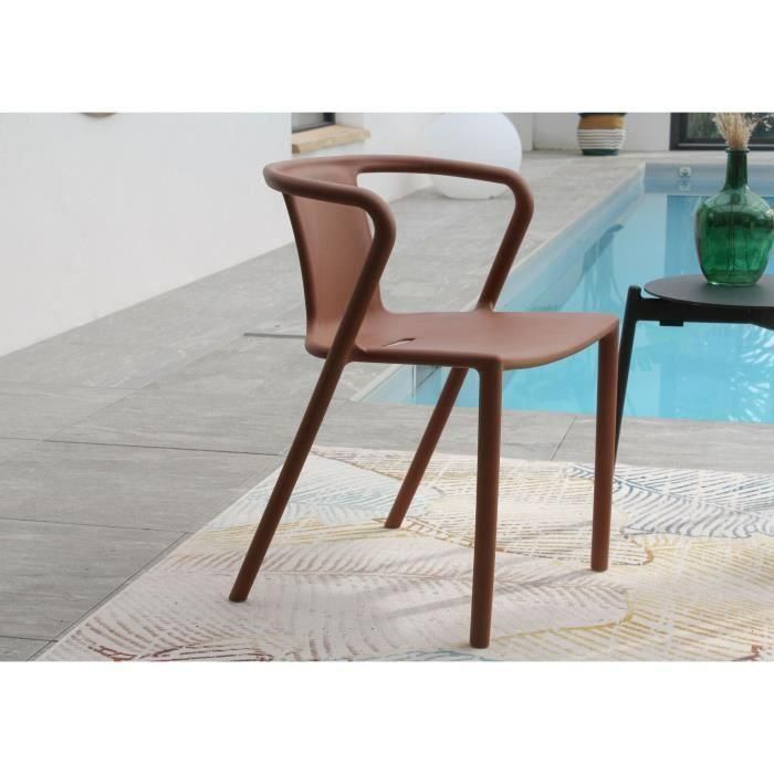 Lote de 2 sillones de jardín - CITY GARDEN - DIEGO-FT - Terracota - Apilable