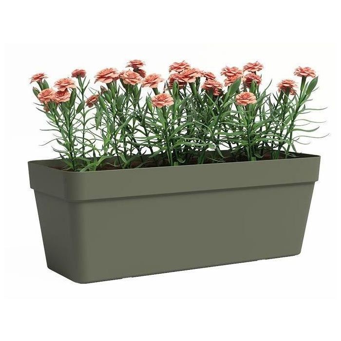 Jardinera - ARTEVASI - Capri - Plástico - Rectangular - Verde seco - 12,5 l 1