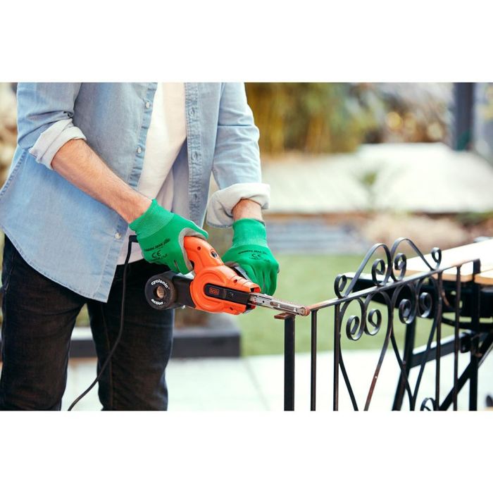Black + Decker Lima eléctrica ciclónica de 900-1400 rpm con interruptor de polvo, incluye brazo recto de 13 mm y 3 bandas 3 Black + Decker Lima eléctrica ciclónica de 900-1400 rpm con interruptor de polvo, incluye brazo recto de 13 mm y 3 bandas 3