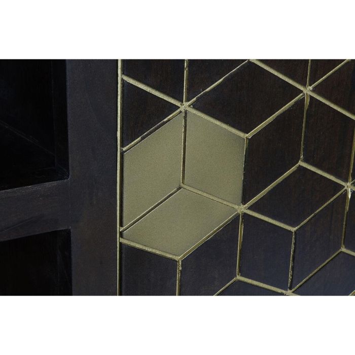 Mueble de TV DKD Home Decor 140 x 40 x 55 cm Negro Metal Acacia 3 Mueble de TV DKD Home Decor 140 x 40 x 55 cm Negro Metal Acacia 3