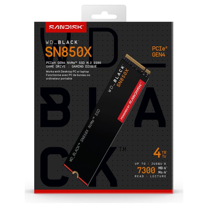 Western Digital SN850X M.2 4TB NVMe PCIe 4.0 x 4 SSD 5