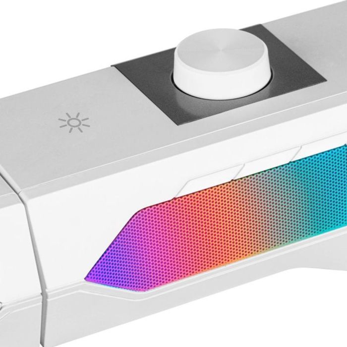 Mars Gaming MSDUOW Altavoces Convertibles 2 en 1 / Barra Sonido Gaming RGB Mesh Bluetooth 5.0 Jack DSP 15W Blanco 2