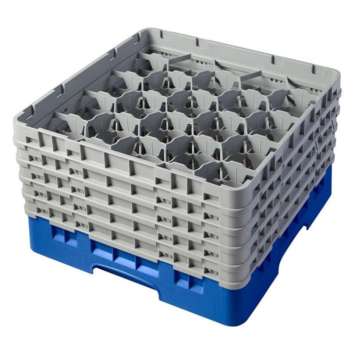 CAMBRO - 20S958-168 - Cesta de lavado 20 comp. 5 alturas - 9,84 cm Ø máx. - alt. máx. 25,8 cm - 50 x 50 x 30,8 cm - Azul