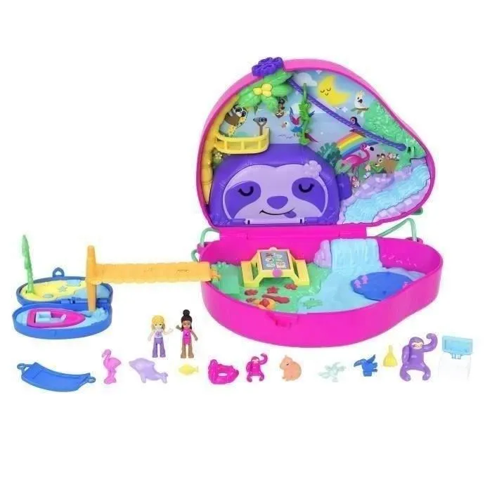 Mattel Polly Pocket Cofre Familia Perezosos 2 En 1 Set de Juego HRD40 con Muñecas y Accesorios 2 Mattel Polly Pocket Cofre Familia Perezosos 2 En 1 Set de Juego HRD40 con Muñecas y Accesorios 2