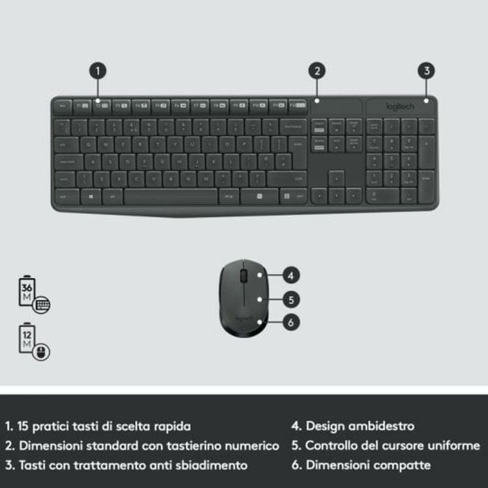 Teclado Logitech Gris QWERTY 4