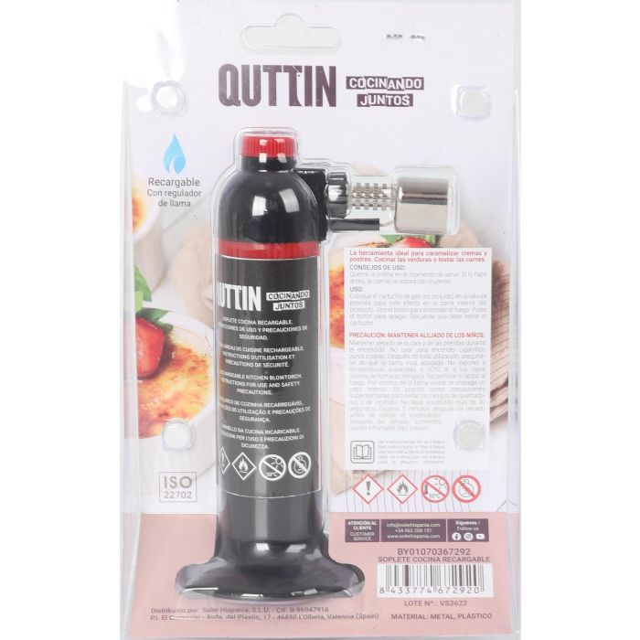 Quttin Soplete Cocina Recargable, 7 cm Ancho, 15 cm Alto, 9 cm Largo (6 Unidades) 8