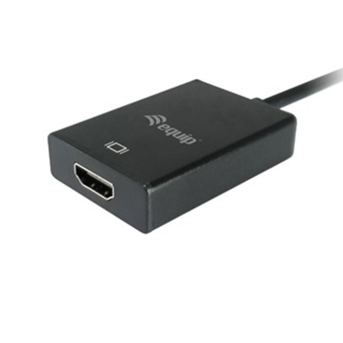 Adaptador VGA a HDMI con Audio Equip 119038 Negro 1 Adaptador VGA a HDMI con Audio Equip 119038 Negro 1