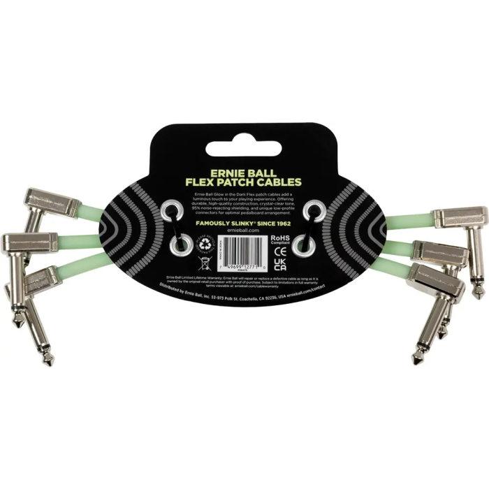 Ernieball Cable Interlink Flex Jack-Jack Aa 15 Cm Fosforescente (Pack De 3) 1 Ernieball Cable Interlink Flex Jack-Jack Aa 15 Cm Fosforescente (Pack De 3) 1