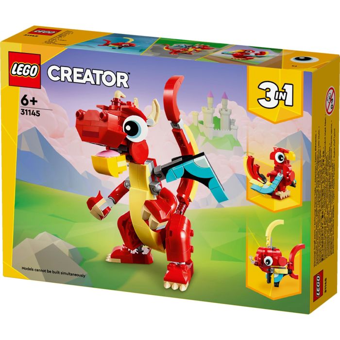 LEGO 31145 Creator Juguete Dragón Rojo 3 en 1 con 3 minifiguras de animales: Dragón, Pez y Fénix 9