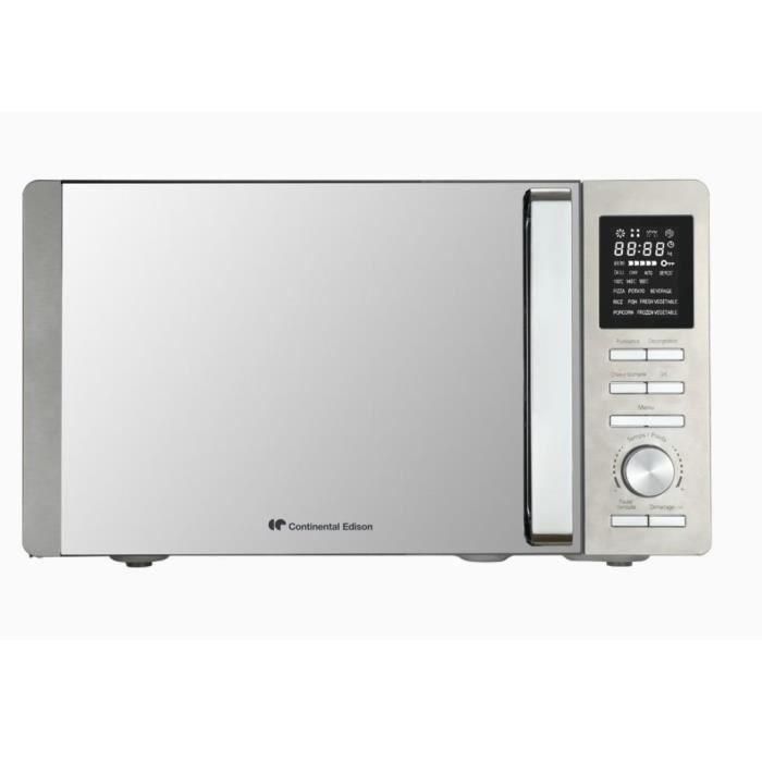 Microondas combinado - Continental Edison - Cemo25SG13S3 - Plata - 25 L - Puerta de espejo - 900 W - Grill 1000 W - Convección 1000 W Microondas combinado - Continental Edison - Cemo25SG13S3 - Plata - 25 L - Puerta de espejo - 900 W - Grill 1000 W - Convección 1000 W