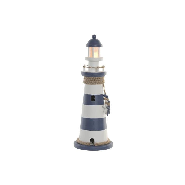 DKD Home Decor Figura Faro Azul Marino 14 x 40 x 14 cm (2 Unidades)