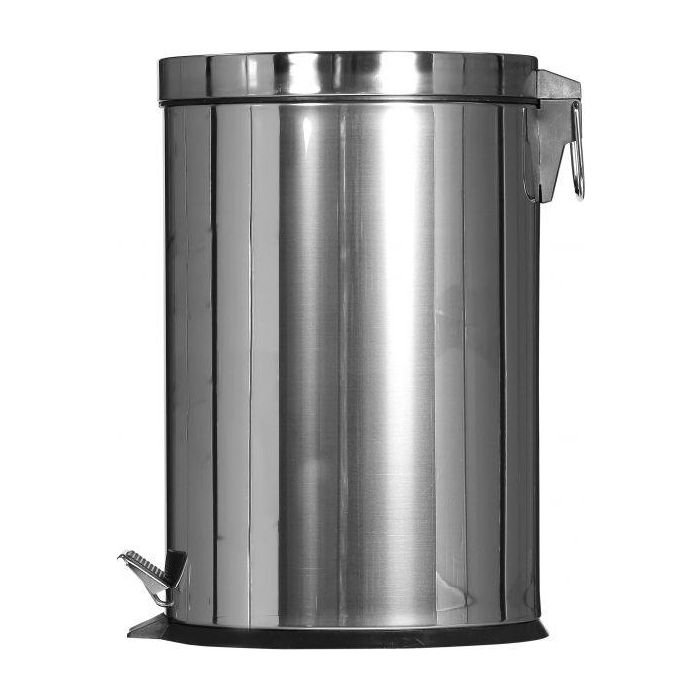 PROBBAX - SO-6012-MSSTL - Papelera de pedal 12 L - 24,8 cm Ø x 40 cm de alto - Acero brillante