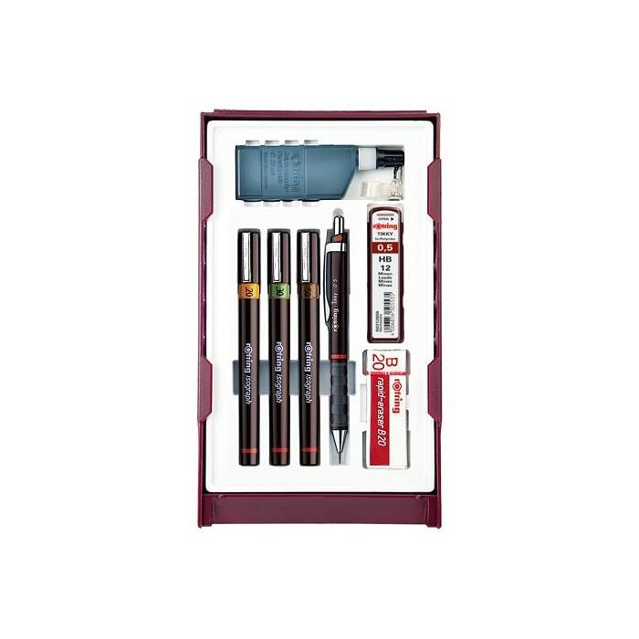 Rotring Isograph College Set – Set de 3 Plumillas de Dibujo Técnico 0.2, 0.3, 0.5