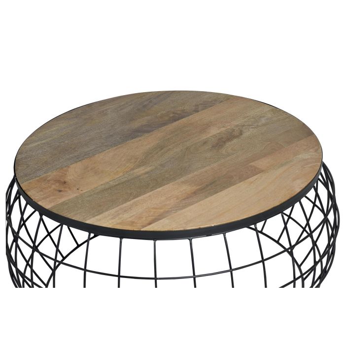 Giner y Colomer - Conjunto de 2 Mesas de Centro en Madera de Mango Maciza y Metal, Natural 1