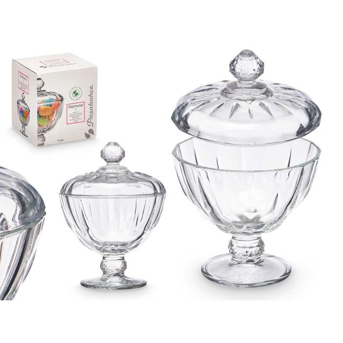 Bombonera Con Pie Diamond Pasabahce 11x15x11 cm - Vidrio Transparente (10 Unidades) Bombonera Con Pie Diamond Pasabahce 11x15x11 cm - Vidrio Transparente (10 Unidades)