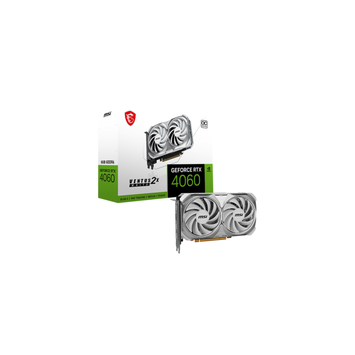 MSI VENTUS GeForce RTX 4060 2X WHITE 8G OC NVIDIA 8 GB GDDR6 MSI VENTUS GeForce RTX 4060 2X WHITE 8G OC NVIDIA 8 GB GDDR6