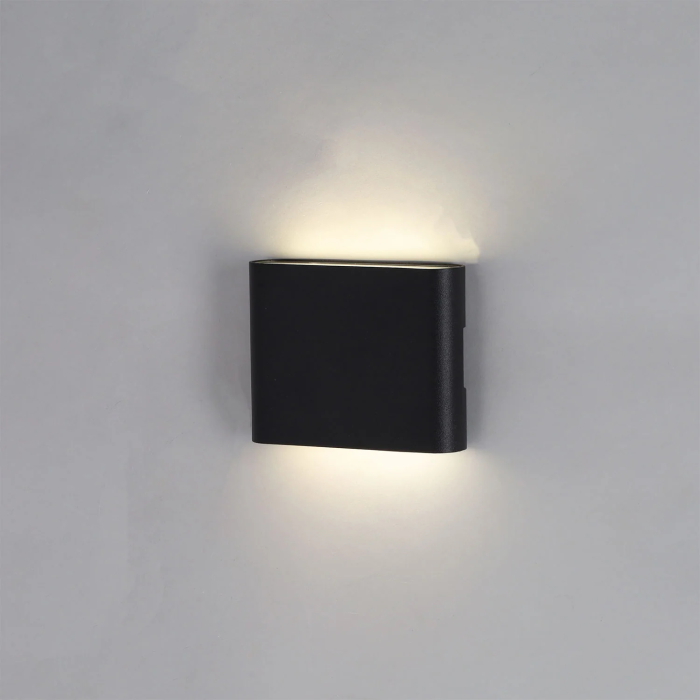 Aplique LED Medford 2x3W Negro Exterior Interior Aluminio COB 6W 600 Lúmenes