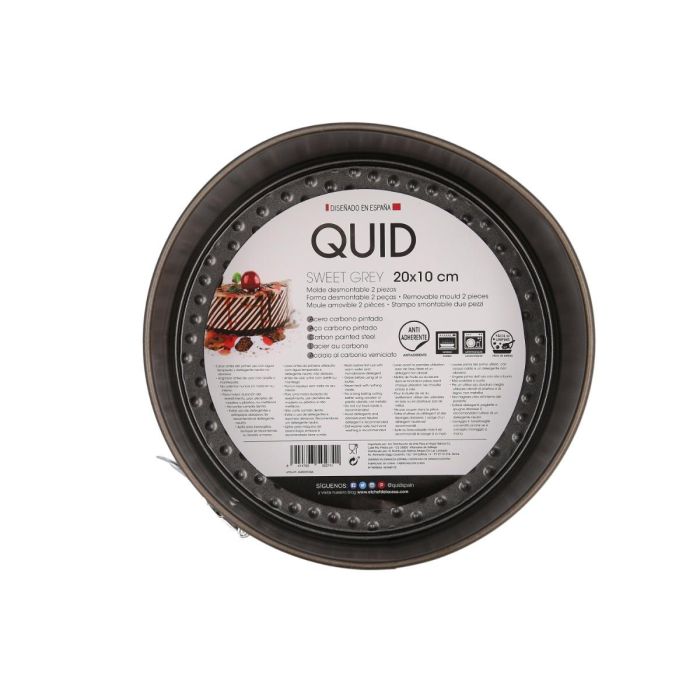 Quid Molde Desmontable Acero Pintado 20x10 cm Sweet Grey Negro Antiadherente, Apto Horno y Lavavajillas 2 Quid Molde Desmontable Acero Pintado 20x10 cm Sweet Grey Negro Antiadherente, Apto Horno y Lavavajillas 2