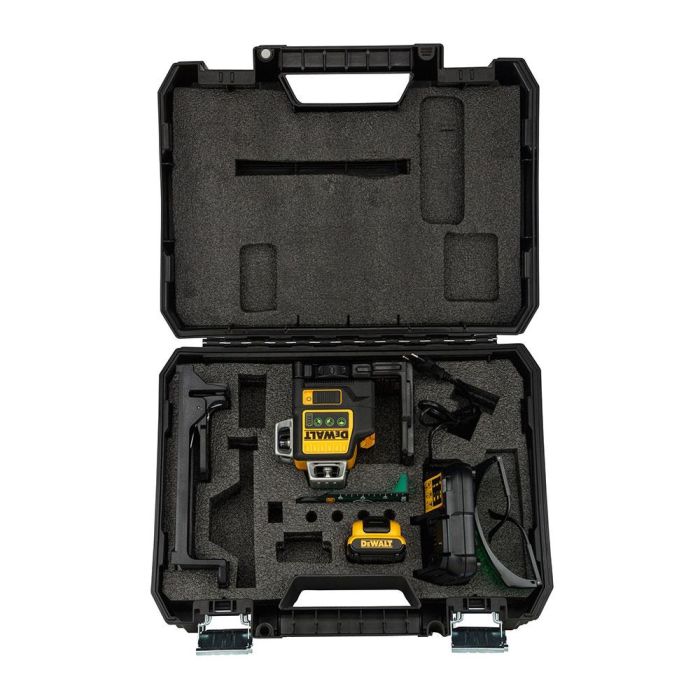 Nivel láser autonivelante verde de 3 líneas 360° xr 12v con batería li-ion 2ah dce089d1g-qw dewalt 7