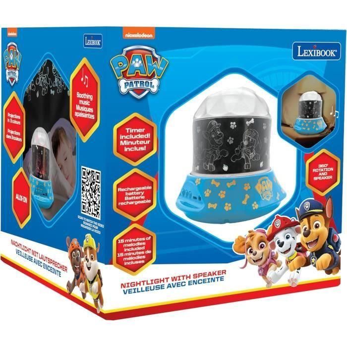 Lexibook LEX1695204906622 Luz Nocturna con Proyecciones de Paw Patrol y Efectos de Sonido 4