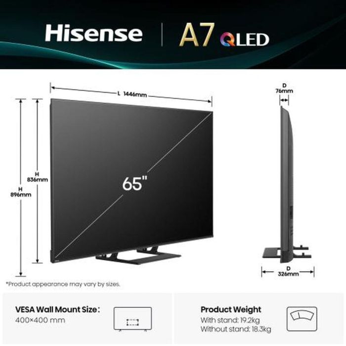 Smart TV Hisense 65A7Q 65" 4K Ultra HD LED HDR D-LED 3 Smart TV Hisense 65A7Q 65" 4K Ultra HD LED HDR D-LED 3