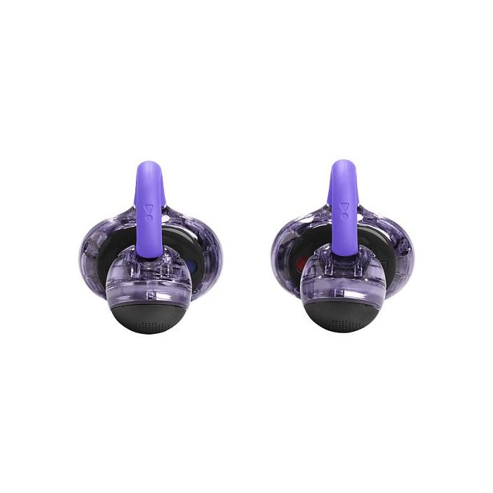 JBL Soundgear Clips TWS Auriculares Open-Ear Inalámbricos con Gancho, Bluetooth 5.4, IP54, Batería 32h, Color Ghost Purple