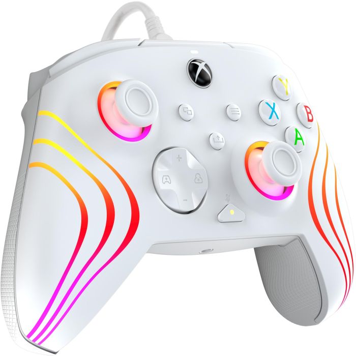 PDP Afterglow Wave Mando con cable para Xbox Series X|S, Xbox One y Windows 10/11, Gamepad Blanco con retroiluminación LED 4