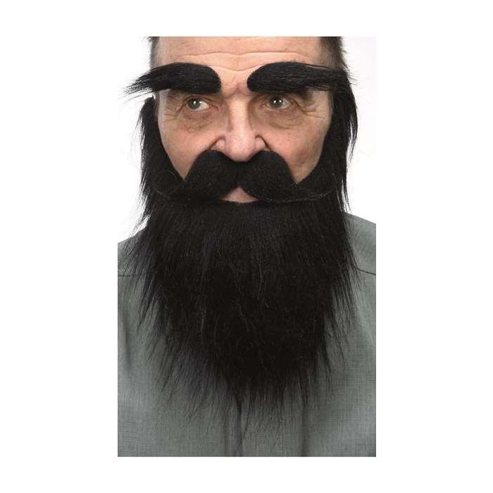 Barba, bigote y cejas adulto moreno talla única 1 Barba, bigote y cejas adulto moreno talla única 1