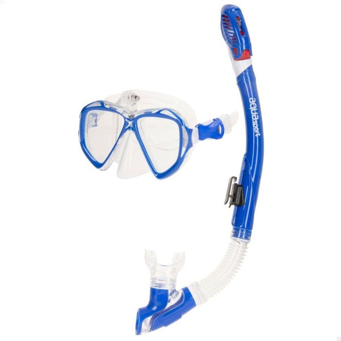 Gafas de Buceo con Tubo AquaSport Azul Adultos (2 Unidades) 6