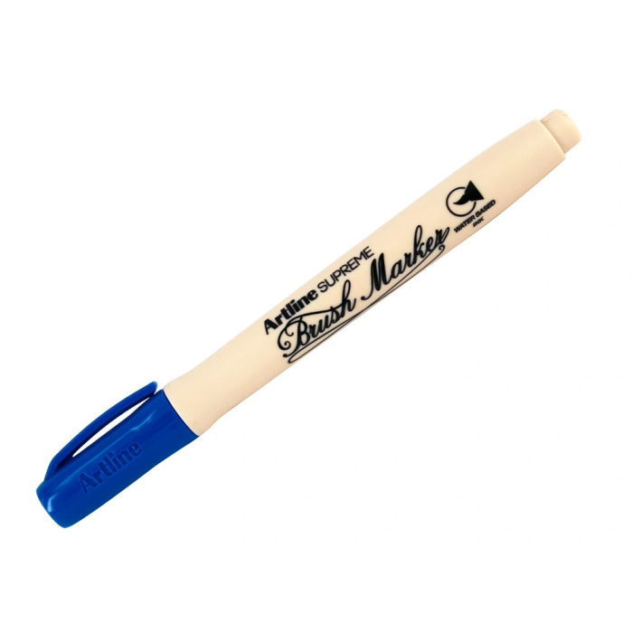 Artline Rotulador Supreme Brush EPFS Punta Pincel Tinta Base Agua Azul Ultramar Trazo Fino 1