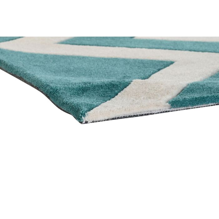 DKD Home Decor Alfombra Urban Bicolor Diseño Zigzag Poliéster 180x120 cm. Calidad 1800 gsm, Mantenimiento Lavado en Seco. 3