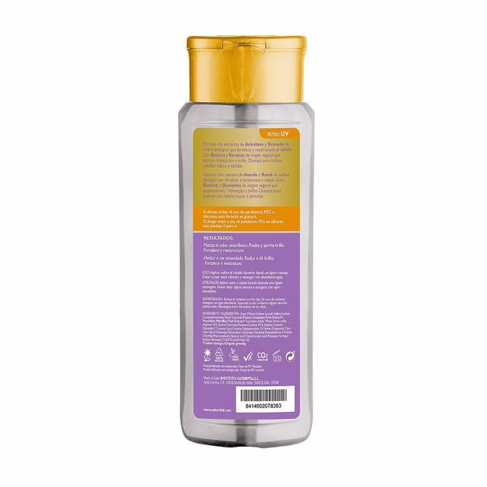 Naturvital Champú Matizante Silver Blonde para Cabello Rubio y con Mechas, Neutraliza Tonos Amarillos, 400 ml