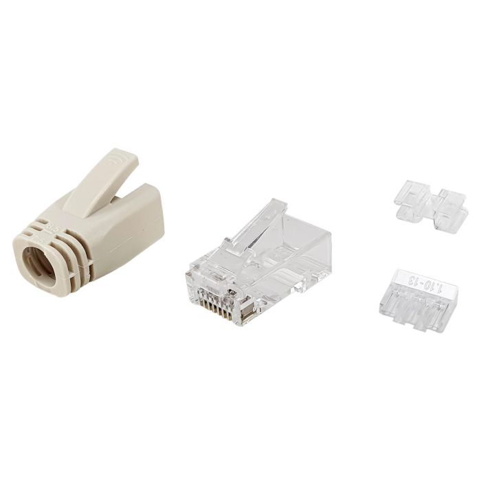 Equip Kit 100 Conectores RJ45 Cat.6A UTP con Protector y Guia Equip Kit 100 Conectores RJ45 Cat.6A UTP con Protector y Guia