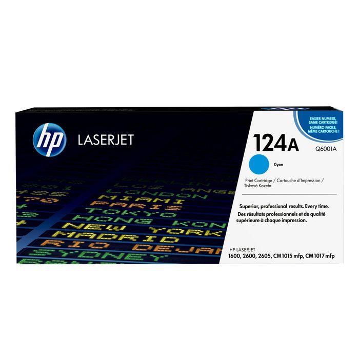HP Q6001A Toner Original LaserJet 124A Cian 2000 páginas para Impresora Láser